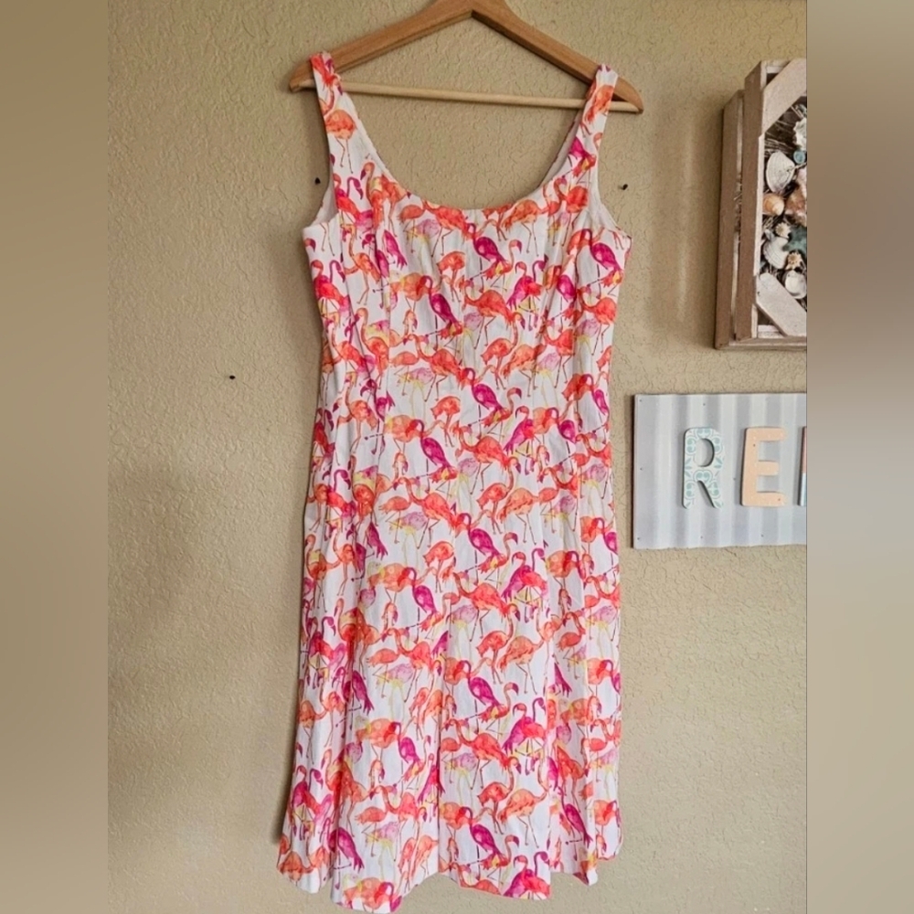 Pappagallo Pink Flamingo Mini Dress Cappagallo Coastal Grandma NEW
